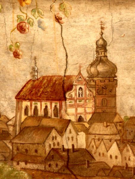 Bor (okr. Tachov), kostel sv. Mikuláše, věž, zdroj: V. T. S. Schmidt,1746–1749 Bor (okr. Tachov), kostel sv. Mikuláše, věž, zdroj: V. T. S. Schmidt,1746–1749
